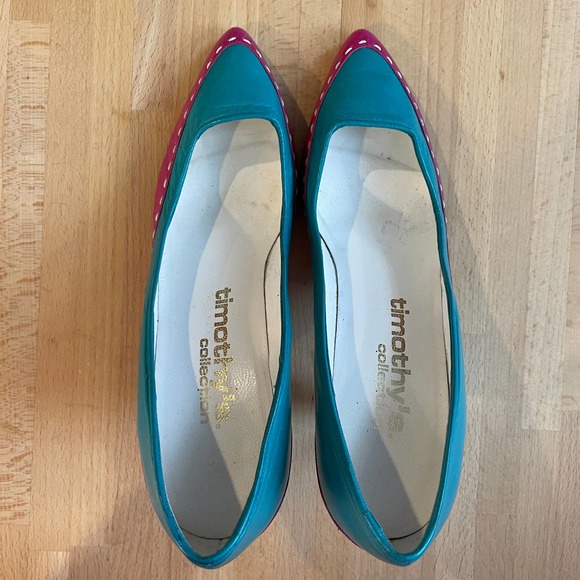 Vintage Turquoise/Fuchsia  80s pumps - Picture 3 of 10